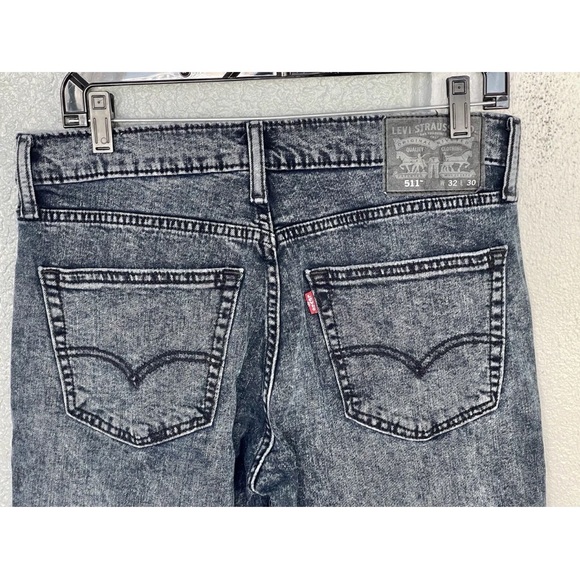 Levis 511 Size 32x30 Charcoal Grey Premium Slim Fit Men's Denim Jeans - Picture 7 of 10